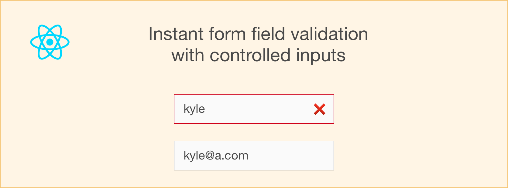 Cover image: Instant form field validation with React's controlled inputs